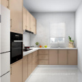 high glossy golden color kitchen painted modern wood kitchen cabinets